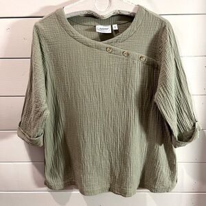 NATIONAL – Sage Green Textured Top – Size XL